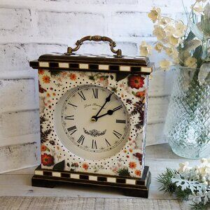 Checked Mantle Clock Buffalo Check Clock French Country Clock Courtly Decor